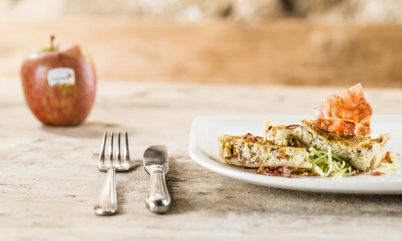 Lauch-Quiche mit Speck und Äpfel