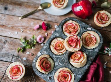 Muffins mit Apfelrosen