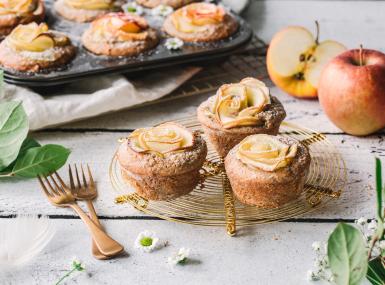 Apfel-Rosen-Muffins