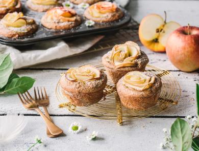 Apfel-Rosen-Muffins